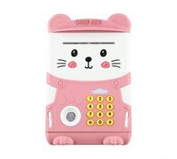 FUANA Tirelire automatique à induction pour enfants, coffre-fort électronique pour empreintes digitales, avec mot de passe de grande capacité pour économiser (rose clair)