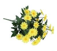 FUBESK Bouquet de marguerites artificielles en soie à 9 tiges pour décoration de mariage, maison, jardin, 35 cm, rose (jaune)