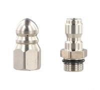 FUBESK Buse d'égout en acier inoxydable à connexion rapide pour nettoyeur haute pression 5000 PSI