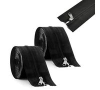 FUBESK Lot de 2 fermetures éclair pour ruban adhésif de porte de 2,1 m x 7,6 cm, auto-pour fermeture éclair en tissu robuste, barrières de tente de jardin, bande d'accès pour tondeuse à gazon et