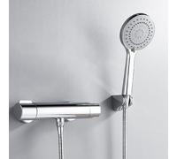 FUBESK Mitigeur douche thermostatique avec technologie Turbo Thermostatique, entrée G3/4, construction en acier inoxydable, design économie d'eau pour rénovation de salle de bain