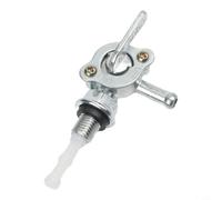 FUBESK Vanne de rechange pour interrupteur de réservoir en acier inoxydable M10 x 3,25 mm - Tuyau d'entrée 6,35 mm - Barb On Off Off Gas Engine Oil pour réservoir argenté (droite)