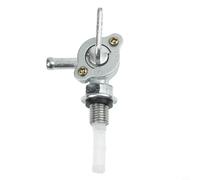 FUBESK Vanne de rechange pour réservoir de carburant en acier inoxydable M10 x 3,25 mm - Tuyau d'entrée 6,35 mm - Barb On Off Off Gas Engine Oil pour réservoir argenté (gauche)