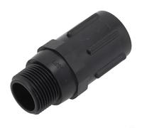FUBESK Vanne réductrice de pression de 15 à 45 PSI pour tuyau d'arrosage, raccord à filetage interne et extérieur à six points, régulateur de pression d'eau en plastique noir (25 psi)