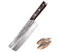 Fubinaty Couteau de cuisine japonais Nakiri Fait à la main Couteaux de cuisine forgé Acier à haute teneur en carbone Hachette à viande Full Tang Couteau de cuisine avec manche en bois