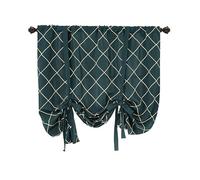 Fudaiki Rideau Occultant Court Motif en Losange et Solide à Nouer Rideau Brise-Bise Romains Rideau Court pour Petite Fenêtre Rideau Courts 116x160cm Vert