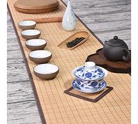 FUDANLI Chemin de Table Tapis de Thé en Bambou Originaux Style Japonais, Napperon/Tapis À Café Faciles À Nettoyer avec Bordure en Tissu, Chemin de Table de Salon de Thé (Size : 40x300cm/15.7x118in)