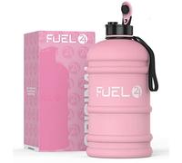 Fuel24 Bidon - Bouteille d'eau de 2,2 litres - Matériau Flex extra résistant - Résistant aux chutes, options de bouchons Pop ou paille - Grande bouteille de sport pour le gym de 2,2 L, SANS BPA
