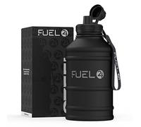 Fuel24 Carafe en acier inoxydable - Bouteille d’eau de 1,3 ou 2,2 L, extra forte, sans BPA, étanche, grande bouteille de sport pour le gym, 1,3 L, 2,2 L, en métal, options de couleur