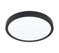 Eglo connect.z Plafonnier LED connecté pour salle de bains Fueva 6-Z, Ø 38,9 cm, ZigBee, App et commande vocale Alexa, blanc chaud-blanc froid, intensité lumineuse variable, noir, IP44