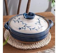 fUfIzU Cocotte Traditionnelle Japonaise en Argile Donabe, Marmite Familiale, Cocotte Ronde en Céramique Isolante, Marmite pour Cuire À La Vapeur, Mijoter, Mijoter Lentement,1.6L