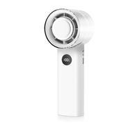 FUFRE Ventilateur à main, portable, pliable, 4000 mAh, super turbo, avec refroidissement à eau, 100 niveaux, rechargeable, silencieux, USB, petit ventilateur de poche (blanc)