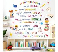 fufuquare Autocollants Muraux Citations Inspirantes et Dynamiques pour la Salle de vec des Livres et des Messages Positifs, Stickers Muraux Éducatifs Amovibles les Crèches et les Garderies.