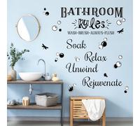 fufuquare Autocollants Muraux pour Salle de Bain, Brosse de Lavage Amovible et Imperméable, Stickers Muraux pour Toilettes, Salle de Bain et Douche, Appartement