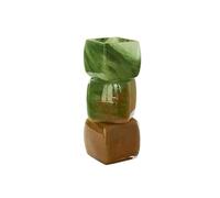 FUHAI-666 Vase à Fleurs Vase en Verre dégradé Double Couleur, décoration Artistique for Salon, Design de Luxe léger(Green,Petit)