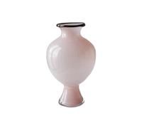 FUHAI-666 Vase à Fleurs Vase en Verre Opaque Rose Tendre, Base évasée et lèvre Noire, Ornement élégant for Le Salon