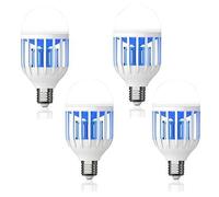 Fuhjythy 4Pcs 110V 2 en 1 LumièRe Zapper LED Ampoule Moustique Mouche Insecte Tueur Ampoule Lampe