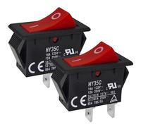 Fuhjythy Interrupteur à Bouton-Poussoir HY35C (Lot de 2) - Interrupteur à Bascule Marche-Arrêt 2 Broches AC 125/250 V 16/12 A pour L'Électricité Industrielle