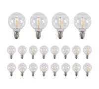 Fuhjythy Lot de 20 ampoules LED G40 de rechange avec culot à vis E12 incassables pour guirlandes lumineuses solaires