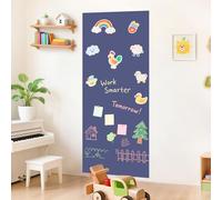 FUHSY Tableau mural magnétique - 120 x 45 cm - Gris et bleu - Pour salle de jeux, bureau à domicile