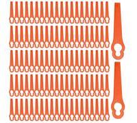 FUIPVGI 100 Pcs Lames de Rechange en Plastique Lame Coupe Bordure Tondeuse à Gazon, Lame Plastique Coupe Bordure, Lames de Rechange pour Coupe Bordure sans Fil, pour Jardin Pelouse (Orange)
