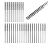 Fukaisu 30pcs Forets Diamant Set, 2.5mm 150 Grain Diamant Pointe Forets 2,2mm Tige pour Percer Ponçage Verre Céramique Pierre Granite Bijouterie Compatible avec Dremel Outils Rotatifs
