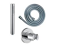 Fukana stile Wannenset, chrom mit Handbrause, Halter und Brauseschlauch
