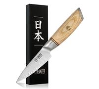 Fukito - Couteau d'Office Pakka San Mai Lame 9cm Design Japonais Noyau Acier Inoxydable Manche Bois De Pakka - Vendu Dans Un Coffret Cadeau