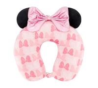 Ful Disney Minnie Mouse Coussin de Nuque de Voyage avec Oreilles 3D et nœud pour Avion, Voiture et Bureau, Confortable et Respirant, Rose poudré