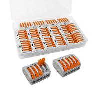 FULARR 16Pcs Premium PCT-215 Lever-Nut, Conducteur Compact Splicing Fils Connecteurs, Printemps Bornier Pousser Câble Fil Connecteur -- 5 Port