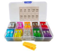 FULARR 80Pcs Professional Voiture Fusible, Standard Lame Fusibles Assortiment Kit, avec Remplacement Fusibles Extracteur & Boîte Rangement -- 2A / 3A / 5A / 7.5A / 10A / 15A / 20A / 25A / 30A / 35A