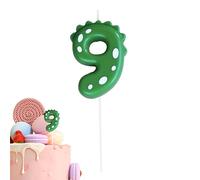 Fulenyi Bougie numéro d’Impression Animale - Décorations de fête de Dinosaures pour Anniversaire | avec élément Dinosaure, Dessin animé 0-9, pour décoration de gâteau sur Le thème Dino