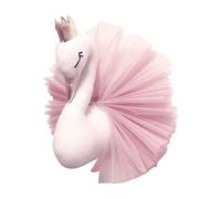 Fulenyi Couronne dorée cygne en gaze robe art mural à suspendre pour chambre d'enfant, chambre d'enfant, décoration fille, cadeau pour chambre à coucher, salle jeux