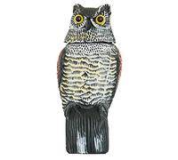 Fulenyi Répulsi f Pigeon - 36cm Effaroucheur d'oiseaux Forme d'Hibou avec Son Hululant, Anti-Oiseaux epouvantail- pour éloigner Pigeons Corbeau et Plus