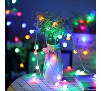 Fulighture - Guirlande lumineuse à 40 LED boule - 5 m - 3300 K - Multicolore - Fonctionnement par piles - Étanchéité IP65 - Pour Noël, fête, jardin, mariage, balcon, décoration