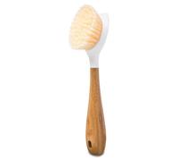 Full Circle Brosse à vaisselle Be Good – manche en bambou, tête large, poils en nylon – blanc