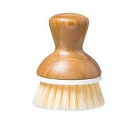 Full Circle Bubble Up Brosse à Vaisselle en Bois de Bambou - Brosse à Vaisselle Ergonomique à Manche Rond pour Laver la Vaisselle à la Main, Blanc, Lot de 1