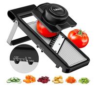 Fullstar Mandoline Cuisine Inox 2-en-1 - Épaisseur Réglable 1-4 mm - Mandoline Multifonctions avec Lame Julienne pour Pommes de Terre, Fruits, Légumes & Fromage - Mandoline Cuisine Professionnelle