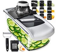 Fullstar Mandoline de Cuisine Multifonctions Professionnelle - Trancheur de Légumes Concombres Carottes Pommes de Terre Fruits - Rapeuse Legume Fromage - Cuisine Accessoires (PRO 11-en-1, Blanc)