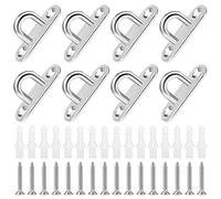 Fumanduo 8PCS Crochet de Hamac, Plaque à Oeillet Plaque Oeillet Acier Inoxydable Crochet de Plafond en Acier Inoxydable avec 16 Vis pour Suspension de Yoga Balançoires Hamac Marine