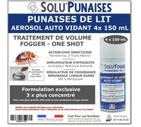 Fumigène spécial Punaises de lit - SOLU'PUNAISES - Lot de 4 Aérosols de 150ml
