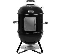 Fumoir 3 en 1 ? 47 cm | Fumoir, barbecue au charbon de bois, foyer. | Fumoir avec thermomètre. | Barbecue de jardin, fumoir, four à fumage, barbecue, grill multifonction, grill rond