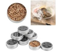 Fumoir à Boissons en Bois de Hêtre - 8 Bois de Fumage Différents pour Cocktail, Whisky, Gin - Accessoire de Bar pour Arômes Fumés - Kit avec 2 Couvercles et Pinces (8 Pièces)