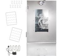 Fumoir de 80x39,5x27,5 cm avec un ensemble d'accessoires complet, comprenant un compartiment de fumage et une résistance chauffante. Fumoir à froid avec une grande chambre de fumage. Petit fumoir de t