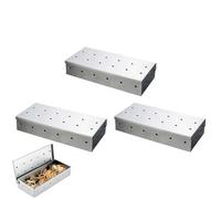 Fumoir de barbecue en acier inoxydable pour copeaux de bois, accessoire de barbecue robuste pour infuser la saveur fumée dans la viande et le poisson, boîte à fumée pour barbecue électrique au gaz