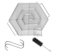 Fumoir électrique en acier inoxydable pour barbecue - Avec Brosse de Nettoyage et Crochet - Piles non incluses