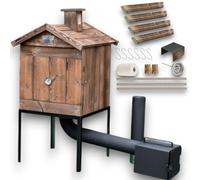 Fumoir Fumoir en bois 50 x 50 x 50 cm Imprégné Four à fumigation Armoire à fumigation Jardin Fumoir en bois Fuerkammer Smoker Jardin en bois avec porte BBQ