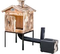 Fumoir modulaire de 50 cm, fabriqué en bois de sapin, pour fumage au bois, idéal pour le jardin. Fumoir traditionnel, four à fumer, armoire à fumer. Non traité, avec une chambre de combustion de taill
