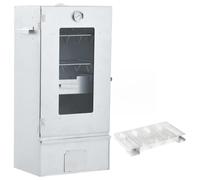 Fumoir multifonction en acier galvanisé avec thermomètre et générateur de fumée froide pour fumoir d'extérieur avec crochet en forme de S et grilles pour fumer la viande, le poisson