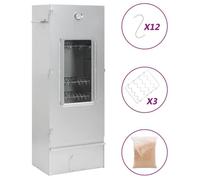 Fumoir pour four à barbecue avec copeaux de bois - AKOZON - Dimensions 44,5x29x110 cm - Acier galvanisé et verre